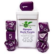 15 Die Set - Translucent Dark Purple w/ White